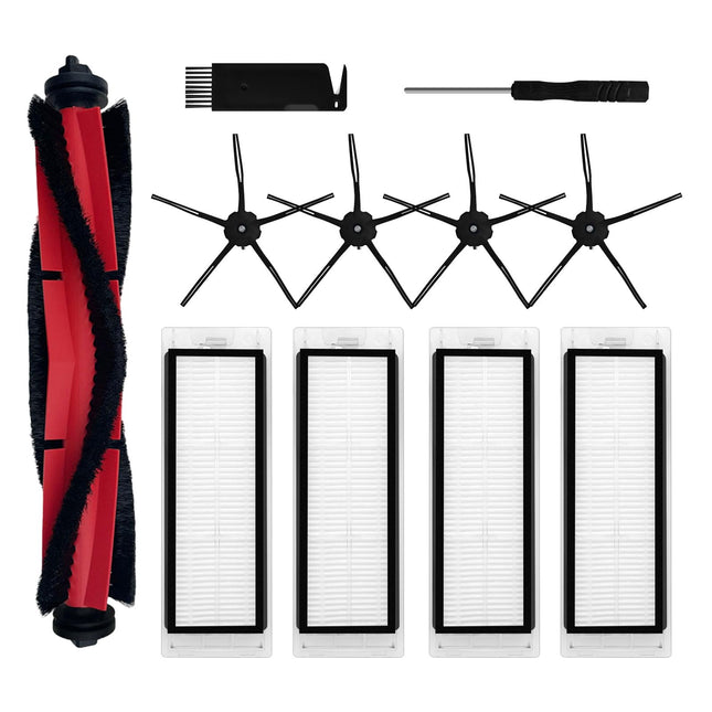 Kit Compatible For Roborock Q5, Q5+ Robot Vacuum Cleaner Spare Parts Accessories 1 Main Brush 4 Hepa Filters 4 Side Brushes