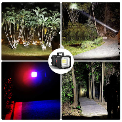 Bright Rechargeable Flashlight,JODK Portable Handheld Spotlight Searchlight 10000mAh 1200LM with 3+4 LED Lights Modes, High Lumen Waterproof Flashlight Portable with USB Output Power Bank for Outdoor