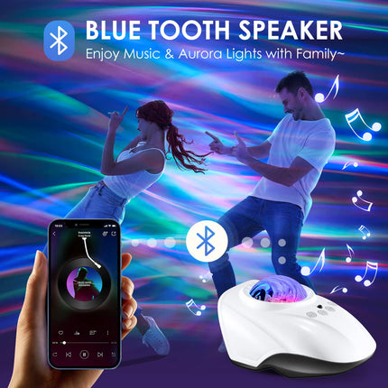 Northern Lights Projector with 8 White Noises, 128 Lighting Effects+Bluetooth Speaker Northern Lights Projector,Remote+AUTO Timer+360° Rotating Aurora Northern Lights Projector,Teenage Girl s XMAS