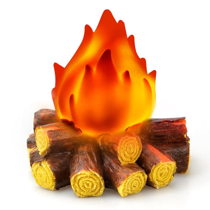 Bestview Artificial Fake Campfire Night Light, 3D LED Fake Fire Pit Firewood Lamp with Realistic Log Flameless Candle Battery Operated, Halloween Christmas Campfire Party Decorations
