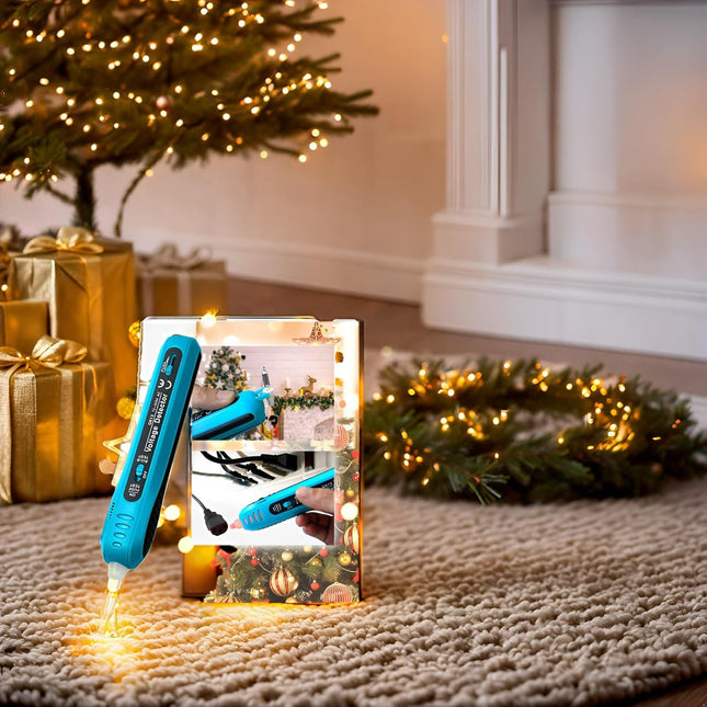 allsun Christmas Light String Tester Non Contact Voltage Finder Meter Light Bulb&Fuse Checker Gun 12-600 V AC Mini Light Repairing Tool, NOT Suitable LED Light String, Blue