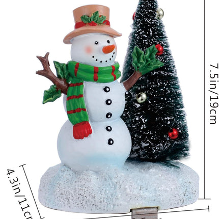 2 Set Christmas Snowman Stocking Holders for Fireplace Mantle Garland Mantel Clips Stocking Hook Santa Claus Stocking Hangers Holiday Decor (2,C- Santa Claus)