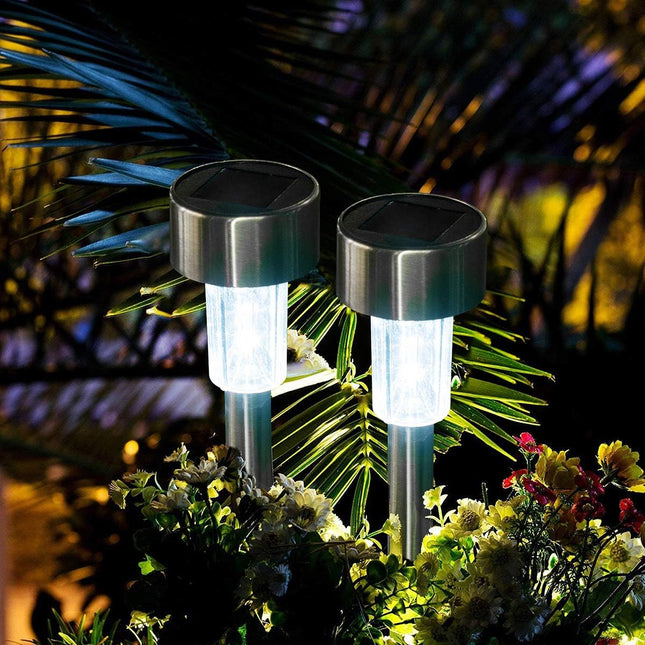 SOLPEX Solar Garden Lights Outdoor, 6 Color 12 Pack Stainless Steel Led Pathway Lights,Halloween/Christmas Solar Decorative Lights，Christmas Decor for Patio, Lawn, Yard,Landscape and Walkway