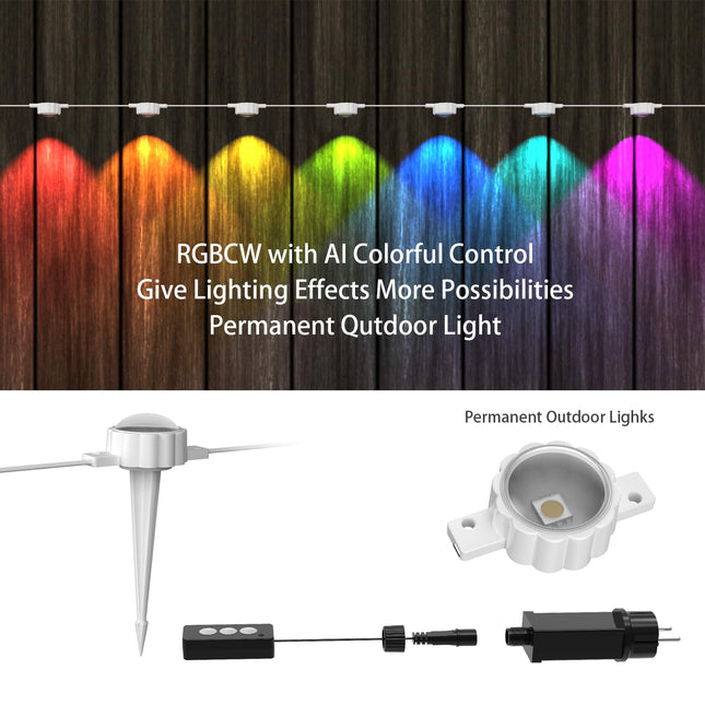 Outdoor LED Lights, 53.8Ft with 36 LEDs Lighting Smart Outdoor Lights, App Control,Dimmable IP65 Waterproof, Multicolor Outdoor Lights for Patio,Halloween,Christmas Decorations