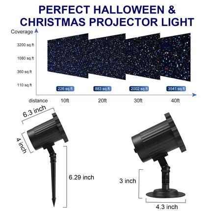 Christmas Projector Lights Outdoor, Outdoor Garden Firefly Lights, Red Green Blue Laser Landscape Stars Light with Remote Timer Waterproof, Christmas Decorations for Party Garden Christmas Holiday