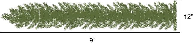 Vickerman 9' Long Mixed Country Pine Artificial Christmas Garland, Unlit - Faux Mixed Needle Christmas Garland - Indoor Seasonal Home Decor - Flexible Wire Spine