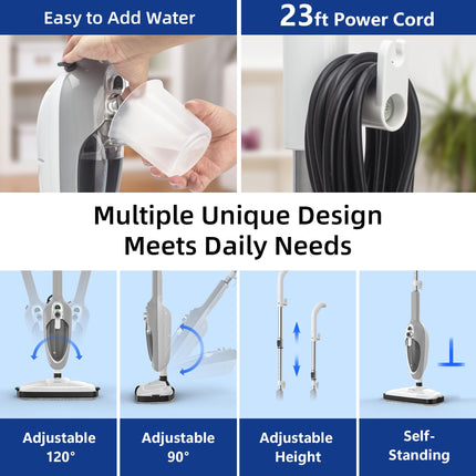 Steam Mop 10In1 Multipurpose Handheld Steam Cleaner Detachable Floor Steamer For Hardwoodtilelaminate Floors Carpet With 11 Accessories For Whole Home Use.