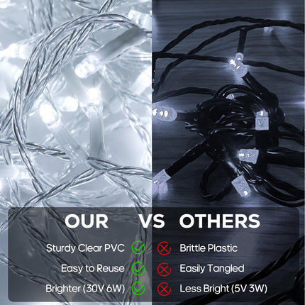 600 LED Christmas Lights, 246FT Outdoor Waterproof String Lights with Remote, Timer & Memory Function & 8 Modes, Twinkle Lights Plug in for Christmas Tree, Patio, Outside, Indoor, Cold White…