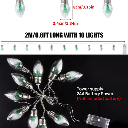 6.6 FT Christmas Lights for Bedroom Indoor decorations, Globe Patio Lights Outdoor, Hanging Battery Operated Powered String Lights, Tree & Snow in 10 Bulbs, Home Decor, Fireplace, Xmas Lights