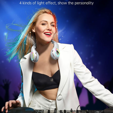 Bladeless Neck Fan Cooling Wearable Fan With Led Light Lcd Display Portable Personal Fan Neck Air Conditioner With Battery Rechar
