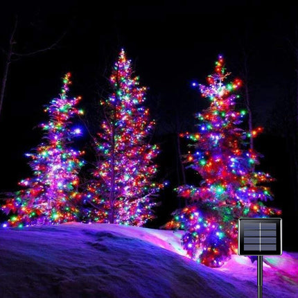 Anycosy Solar Christmas Lights Outdoor, C6 Christmas Lights 19.7 Ft 60 LEDs Strawberry Operated Solar Strings Lights 8 Modes On/Off Timer for Xmas Tree Outdoor Christmas Garden Decorations