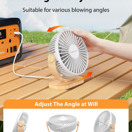 Sweetfull Desk Fan Usb Small Fan, 3 Speeds Portable Fan, 360° Rotate Personal Desktop Table Fan, Mini Fan Quiet Operation