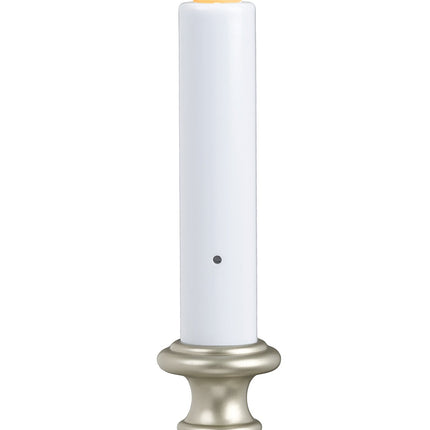 FPC1221P Battery Operated LED Dusk to Dawn Window Candle Polycarbonate, with Realistic Amber Flame, Pewter