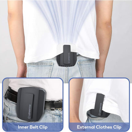 Lemoistar Portable Mini Waist Clip Fan, 5000Mah Battery Operated HandFree Wearable Necklace Fan With Max 20H Working Time