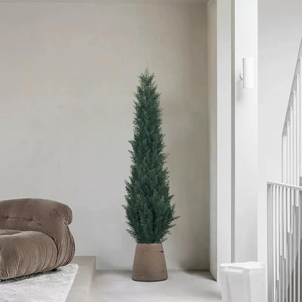 2 Packs 4ft Artificial Cedar Topiary Trees - Fake Boxwood Topiary Cypress Trees Potted Plants, Artificial Plants Shrubs for Home Indoor Outdoor Garden Porch Decor