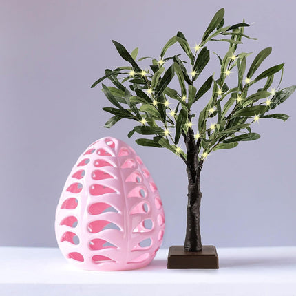 2FT Olive Tree with LED Lights, 30 LED Artificial Twinkle Tree with Timer, Lighted Greenery Tree Bonsai Fairy Tabletop Lamp Christmas Tree for Home Decor