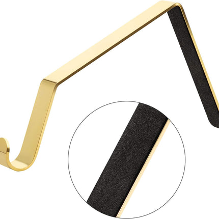 Sunshane Christmas Stocking Holders Metal Mantel Stocking Hanger Hooks Fireplace Hang Grips for Christmas Party Decorations (Gold, 5)