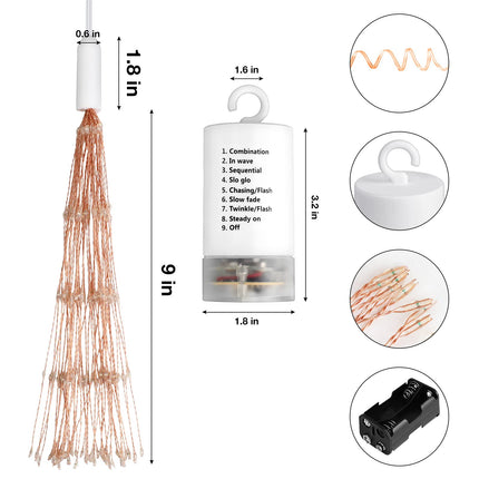 LetsFunny Fairy Christmas String Lights Copper Wire Lights, 225 LED DIY 8 Modes Dimmable Lights with Remote Control, Decorative Hanging Bursting Star Lights Christmas Indoor Outdoor Decoration