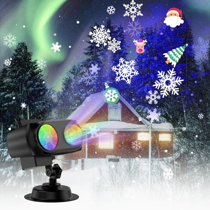 Projector Lights Outdoor, HD Effect 2-in-1 LED Outdoor Projectors with Remote Control Timer, 3D Ocean Wave & 8 Patterns Waterproof Lanscape Lights for Indoor Valentine Xmas Halloween Holiday Party