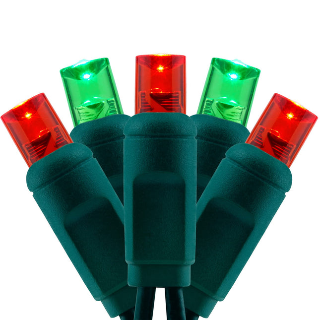 YULETIME Red & Green One-Piece 5MM LED Christmas Lights, Total 48 Feet 140 Count 2 Strands 24ft 70ct Waterproof Wide Angle String Light (Red & Green)