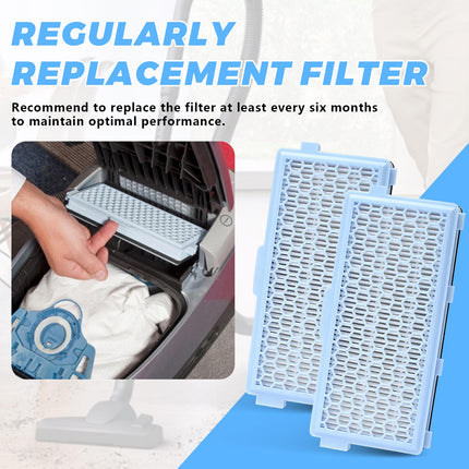 Hepa Airclean 50 Filter For Miele Vacuum Cleaner Complete C2 C3, Compact C1 C2 2 Pack
