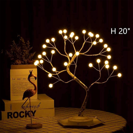 Desktop Bonsai Tree Light, with 36 Pearl LEDs, DIY Artificial Tree Light, Used for Wedding Christmas Interior Decoration Lights (36led Pearl Warm White)