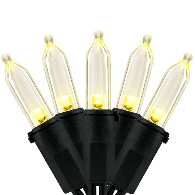 YULETIME Warm White LED Christmas Lights with Black Wire, 66 Feet 200 Count UL Commercial Grade LED Halloween String Light Set (Warm White - Black Wire)