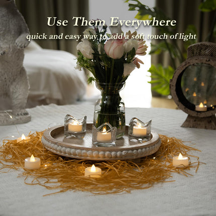 Amagic 30Pcs Flickering Flameless Tea Lights Battery Operated, 200+ Hours Long Lasting Electric Candle for Wedding Table Centerpiece, Home Decor, , Holiday Decor