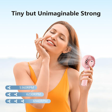 Mini Portable Fan, Battery Operated Personal Handheld Fan, 3 Speed Adjustable Usb Rechargeable Fan, Cute Design Powerful Eyelash