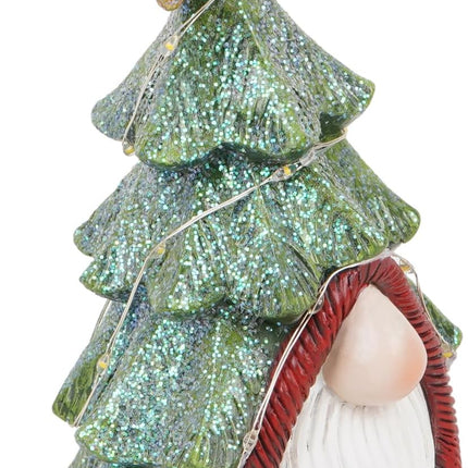 Hodao Christmas Tree Gnome Decorations Winter Table Swedish Tomte Elf Dwarf Figurines Decor Indoor Home Decorations Resin (Christmas Tree Gnome 2)
