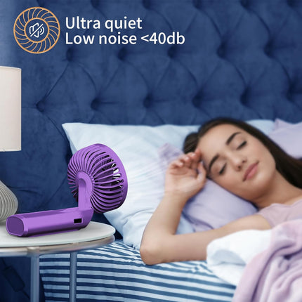 Handheld Fan, Portable Fan, 4000Mah Usb Rechargeable Personal Fan, 180° Foldable Mini Desk Fan, 6 Wind Speed, Lcd Digital Display