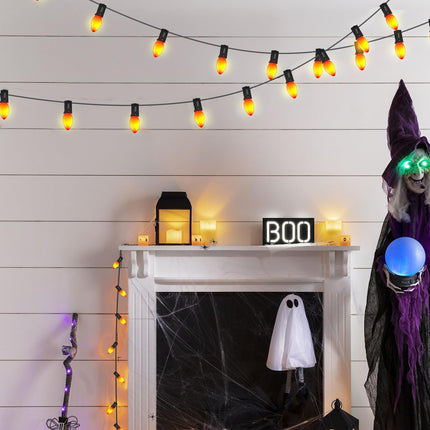 C7 25 Pack Orange LED Light Bulbs, Ceramic C7 Light Bulbs for Christmas Halloween Lighting, Outdoor C7 String Lights, C7/E12 Candelabra Base, 0.6 Watt