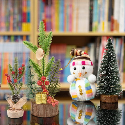 HUIANER Mini Christmas Tree Tabletop Tree with Pine Cone Berry Christmas Decor with Wood Base Ornaments for Xmas Holiday Decorations Table Desk