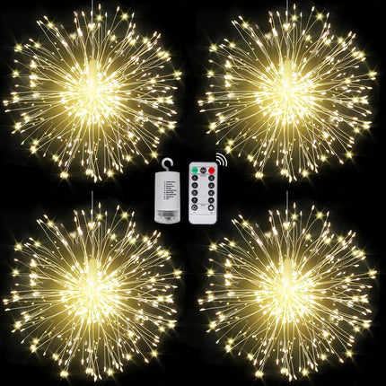 Fairy String Lights Christmas Lights,120 LED 8 Modes Battery Operated Hanging Fairy Lights with Remote,Waterproof Copper Wire Star Lights for Wedding Party Garden Christmas Decoration (Warmlight)