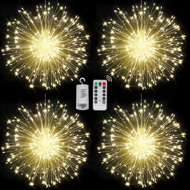 Fairy String Lights Christmas Lights,120 LED 8 Modes Battery Operated Hanging Fairy Lights with Remote,Waterproof Copper Wire Star Lights for Wedding Party Garden Christmas Decoration (Warmlight)