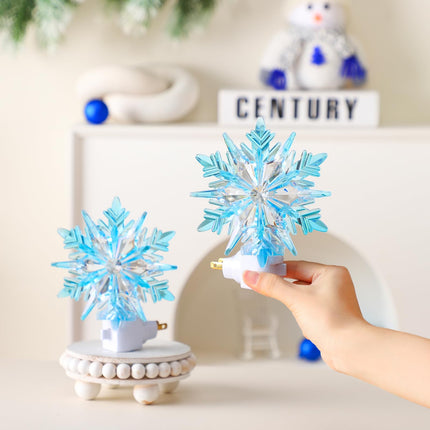 Honoson 2 Pcs Christmas Snowflake Nightlight Winter Snowflakes Night Light LED Snowflake Nightlight Xmas Holiday Decor Christmas Winter for Bedroom Christmas Decoration