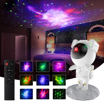 Kids Star Projector Galaxy Night Light with Timer, Christmas Astronaut Space Buddy Projector for Bedroom,Ceiling, Decor Planetarium Ambiance, 360° Adjustable Starry Sky