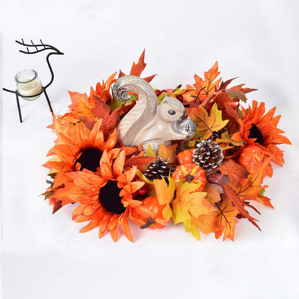 DearHouse Fall Maple Leaf Garland - 6ft/Piece Artificial Berries Sunflower Pine Cones Pumpkin Autumn Garland Decoration for Wedding Party Thanksgiving Dinner Fireplace Door Backdrop Decor