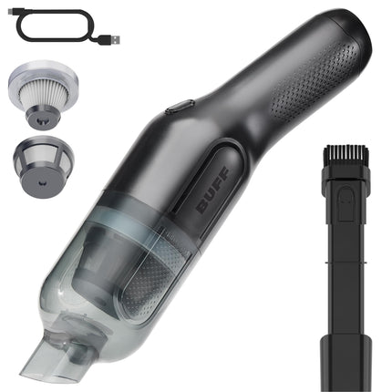 Buff Cordless Handheld Vacuum, Rechargeable Car Vacuum Cleaner With Combo Crevice And Brush Tool Included, For Home, Office, Car, Pets Black