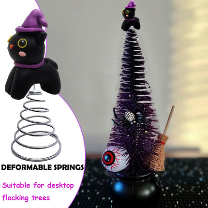 Halloween Ceramic Christmas Tree Replacement Tree Topper, 2Pcs Festive Themed Treetops Ornaments - Topstar for Desktop Trees DIY Decorations (Witchcraft)