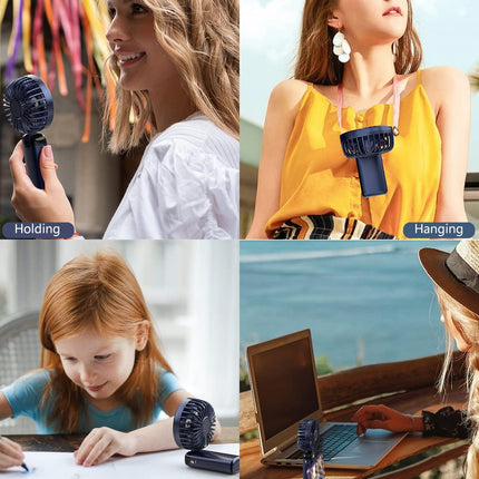 Mini Handheld Fan, Usb Desk Fan, Small Personal Portable Table Fan 5 Speed With Usb Rechargeable Battery Operated Cooling Folding