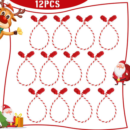 LOKIPA 12PCS Christmas Garland Ties, Decorative Garland Ties Reusable and Flexible Twist Ties for Garland, Garland Ties for Banister Home Decoration