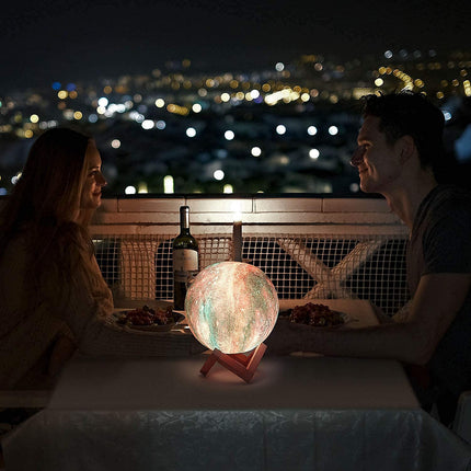 Moon Lamp, Night Light, 16 Colors LED Moon Light 7.0 inch 3D Printing Kids Light Lamp with Stand, Remote&Touch Control, USB Rechargeable, for Kids Friends Parent Birthday Christmas Year