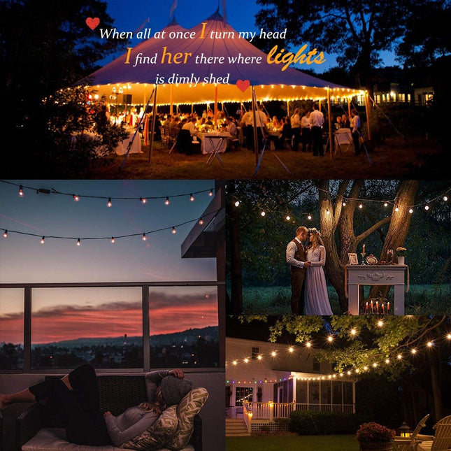 Outdoor String Lights 75ft Patio Lights with 80 G40 Bulbs (5 Spare), Connectable Globe String Lights for Party Tents Patio Gazebo Porch Deck Bistro Backyard Balcony Pergola Decor, Black Wire…