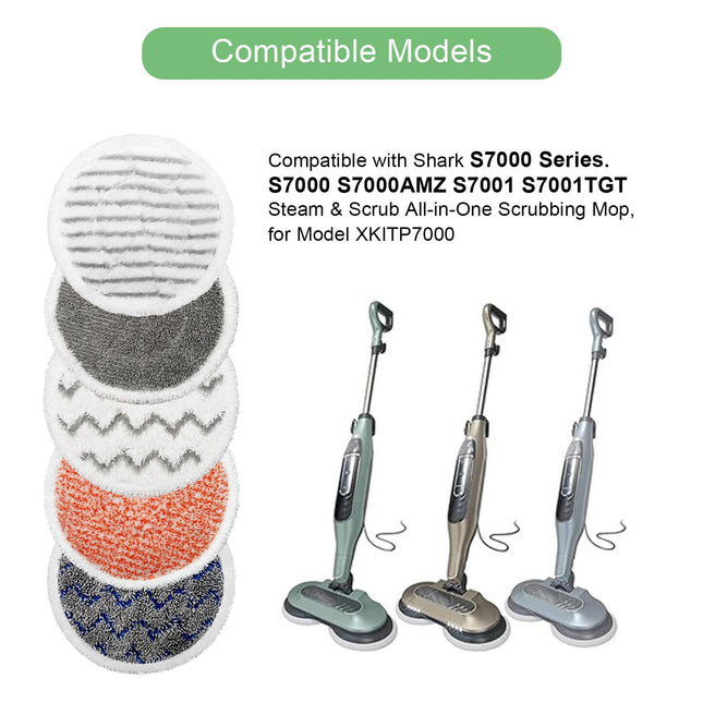 10 Pack S7001 S7201 S7000Amz Steam Mop Pads For Shark S7000 S7001Tgt S7005 S7020 Steam & Scrub Allinone Scrubbing Hard Floor Steam Mop Dirt Grip Soft Scrub Washable Pad. Part Xkitp7000
