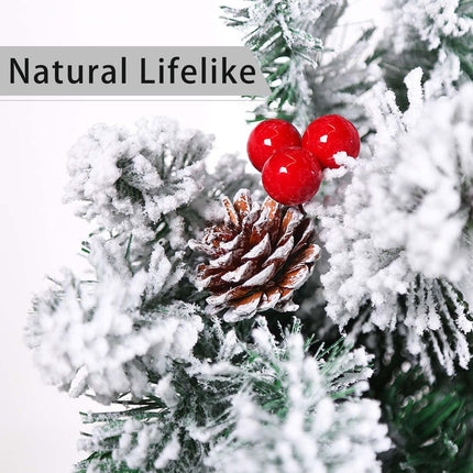 Christmas Garland with Lights,Prelit Xmas Garlands with Timer, 9ft Lighted Xmas Garland Snow for Mantle Staircase Front Door Stairs Railing Window Fireplace Winter Outdoor Home Decorations