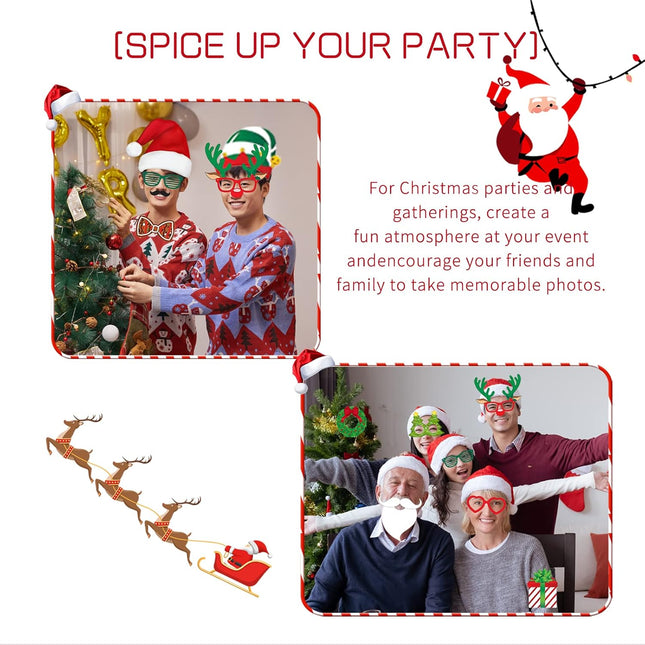 LEVSUPTY 44Pcs Christmas Party Photo Booth with Stick Props Kit for Adults Kids for Christmas Theme Party Favors Decorations Decor Supplies,Funny Xmas Selfie Props…