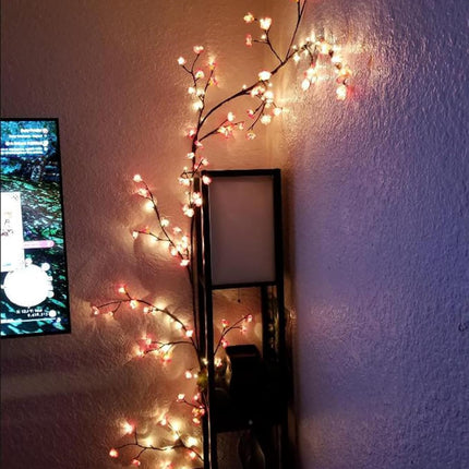 The Lighted Willow Vine Plants for Living Room Decor,LKGOOD Christmas Decorations, Light Trees with 144 LEDs Plug in for Decoration Inside(1PCS Black)