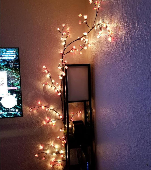 The Lighted Willow Vine Plants for Living Room Decor,LKGOOD Christmas Decorations, Light Trees with 144 LEDs Plug in for Decoration Inside(1PCS Black)