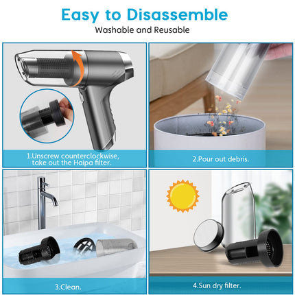 Aorika Car Vacuum Cleaner Cordless, Handheld Vacuum&Air Duster, 9000Pa Suction High Power Wetdry Use Vacuum Cleaner With Multinozzles For Vehiclehomeoffice, Multiple Hair